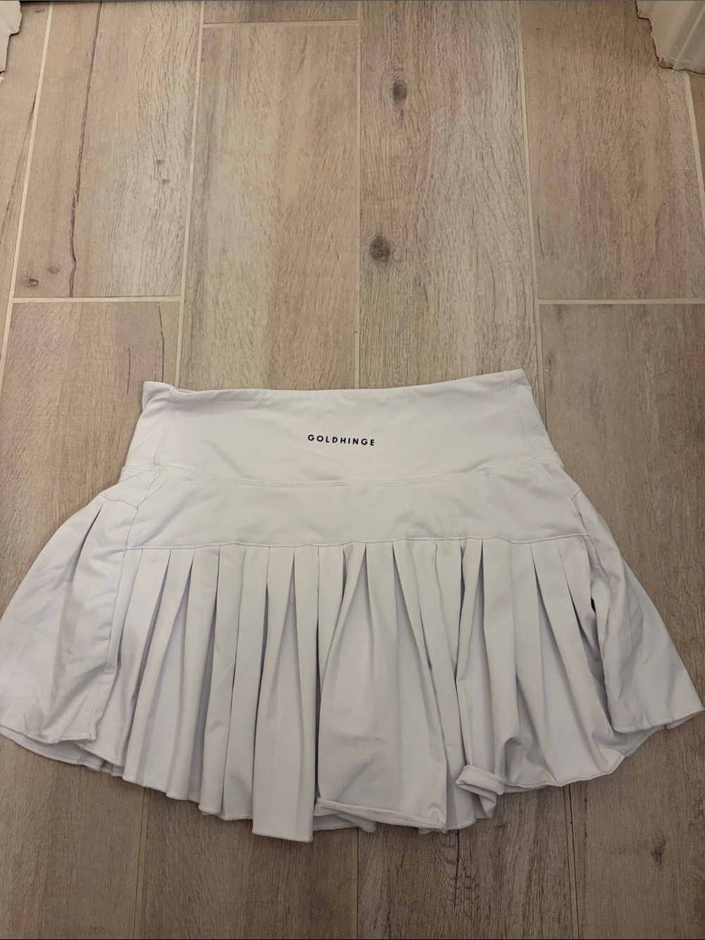 White Ruffled Skort Gold Hinge